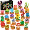 CUBIMANA 24 Fiori e Piante Grasse 3,6 mm Mini Kit di Costruzione - 2160 Pezzi Collezione Botanica di Fiori e Piante da Ufficio e Decorazione per la Casa, Regali di Natale, Festa della Mamma, Compleanno per