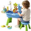 Nocsitey Tavolo Acquatico Da Esterno | Lavello Giocattolo con Acqua Corrente | 54x53x29cm Tavolo Gioco Acquatico Bambini, con Pompa Acqua, Molteplici Modi Di Giocare, per Giochi Di Ruolo E Di Imitazione
