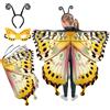 Mishopy Ali di Farfalla Bambini Scialle Mantelli Farfalla Maschera Mantello Farfalla Carnevale Halloween Farfalla Costume Scialle Farfalla Bambini (giallo)