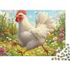 KEZXWCBMN Gallina Bianca Fiori da Giardino Puzzle per Adulti Puzzle 1000 Pezzi Carta Relax Decorazione Regalo Famiglia 38x26cm/1000pcs