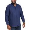 D555 Camicia Oxford a Maniche Lunghe Richard Basic da Uomo, Taglia Plus, in 5 Colori, dalla 2XL alla 6XL, Marina Militare, 4XL