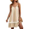 Vancavoo Copricostume Donna Mare Vestito Estivi Corta Copri Costume Mare Scollo a V Bikini Cover up Casual Abito da Spiaggia,Khaki,S
