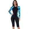BEACHKINI Costume da Surf Intero da Donna,Maniche Lunghe,Pantaloni al Ginocchio,Nuovo Tessuto Elastico,Protezione UV