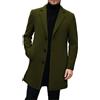 Genérico Cappotto Lungo in Lana con Bottoni Giacca da Abito Antivento Uomini Elegante Taglia Grande Gabardina Uomo Lunga con Bottonatura Semplice Business e Classico, Verde, XXL