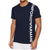 Emporio Armani Maglietta Uomo 211831 2R479, T-Shirt Manica Corta, Girocollo (Blu Scuro, L)