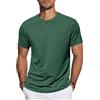 TARAINYA T‑Shirt Uomo Maniche Corte Cotone Collo Tondo Verde L
