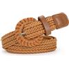 VONMELLI Cintura intrecciata da donna, in rattan, cintura in vita intrecciata per abiti estivi alla moda jeans pantaloni cintura in vita sottile, Marrone, XL:Up to 43 Inches