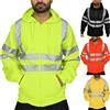 VPQILH Giacca da Uomo con Strisce Riflettenti Vendita, Felpa Uomo con Cappuccio ad Alta visibilità, Sweatshirt da Lavoro di Sicurezza Cappotto con Tasche e Coulisse, Maniche Lunghe Maglia di Tuta