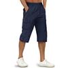TACVASEN Pantaloncini Cargo in 100% Cotone 3/4 Casual con Molte Tasche per Uomo