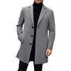 Genérico Cappotto Lungo in Lana con Bottoni Giacca da Abito Antivento Uomini Elegante Taglia Grande Gabardina Uomo Lunga con Bottonatura Semplice Business e Classico, grigio, XXL