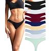 FINETOO - Set di 10 tanga da donna in cotone, biancheria intima sexy, lingerie sexy per donna, lingerie da donna, confezione multipla, S-XL