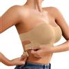 AJMDGW Reggiseni senza spalline senza cuciture per le donne Chiusura frontale Push Up Raccolta Bralette imbottita senza ferretto Reggiseni senza ferretto, Beige, L