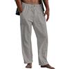 SINGOing Pantaloni casual da uomo, in cotone, tinta unita, per il tempo libero, traspiranti, estivi, da spiaggia, leggeri