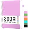RETTACY - Blocco appunti A4 a righe, taccuino a spirale 100gsm con 300 pagine/150 fogli per disegnare, copertina rigida in PVC, per diario, college, conferenza, viaggio, 21,5 x 27,9 cm - Viola