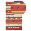 Beliani Tappeto kilim in cotone rosso beige con nappe 80 x 150 cm
