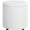 Beliani Elegante Pouf con Vano Portaoggetti Similpelle Bianca 40 x 38 cm