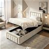 MANIMABU Letto baule 90 x 200 cm, con contenitore idraulico, letto matrimoniale imbottito