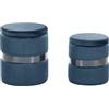 Beliani Set di 2 Pouf Portaoggetti Imbottiti in Velluto di Poliestere Azzurro