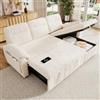 Bladez Divano angolare a L con chaise longue, letto estensibile, in ciniglia