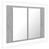 vidaXL Badkamerkast met spiegel en LED 60x12x45 cm acryl betongrijs