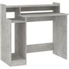 vidaXL Scrivania con Luci LED Grigio Cemento 97x45x90cm in Multistrato