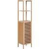 Beliani Scaffale da bagno minimalista in bambù con ripiani e porta in marrone chiaro