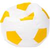 Ecopuf Pouf Calcio M - Pouf calcio in similpelle - Ideale per tifosi - soggiorno - bambini - Poltrona da gioco - 65x45cm, Giallo Limone E18