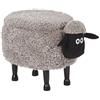 Beliani Pouf Contenitore per Bambini Finta Pelliccia Grigia con Gambe Legno