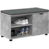 vidaXL Panca per ingresso con cuscino Grigio Cemento 80 x 38 x 46 cm