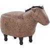 Beliani Pouf per Bambini in Tessuto Effetto Pelle Marrone Scuro Gambe in Legno