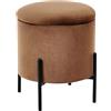 Beliani Pouf contenitore con seduta in tessuto velluto e base in legno marrone