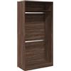 vidaXL Armadio Rovere Marrone 100x50x200 cm in Legno Multistrato, Armadio con Ruote, armadietto portaoggetti, credenza, Mobile portaoggetti