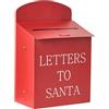 Beliani Cassetta Postale Lettere a Babbo Natale in Metallo Motivo Chrismtas Decorazione Rosso