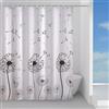 GEDY G-Desiderio Tenda Doccia, Tenda Doccia 120X200, Realizzata in PES, 100% Impermeabile, Finitura Bianco e Nero, Design R&S Gedy, Tenda per Doccia provvista di 12 Anelli, 2 Anni di Garanzia