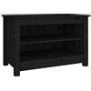 vidaXL Scarpiera Nera 70x38x45,5 cm in Legno Massello di Pino