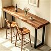 Ahtadums Tavolo da bar in legno massello spesso 5 cm - Tavolo da bar lungo, adatto a cucine, caffè e bar; sgabello non incluso (120x45x105cm)