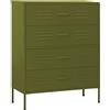vidaXL Cassettiera Verde Oliva 80x35x101,5 cm in Acciaio