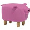 Beliani Pouf Animaletto a Forma di Maialino in Tessuto Rosa Gambe in Legno