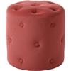 Beliani Pouf in velluto color rosso corallo