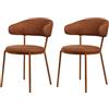 Rebecca Mobili Set 2 Sedie per Sala da Pranzo, Sedie Moderne, Tessuto Poliestere Acciaio, Arancione Scuro, Design Elegante - Misure HxLxP: 80,5 x 47,5 x 57,5 cm - Art. RE7031