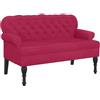 vidaXL Panca con Schienale Rosso Vino 119,5x64,5x75 cm in Velluto