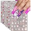 Evadollina Nagelsticker Halloween, 8 fogli di adesivi per unghie Halloween, adesivo per unghie fantasmi, nail art, charms per unghie, accessori per unghie, design per unghie, Natale (Tipo A)
