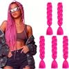 Cybelleza Extension Treccine Treccia Africane Capelli Fucsia Sintetici Finti Lunghi Intrecciati 60cm Jumbo Braids 5PCS 500g Crochet Twist Bellezza