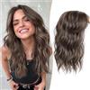 Ms Taj Topper per capelli da donna, con clip, 40 cm, castano | Cambiamento dei capelli: per aggiungere volume e lunghezza, capelli più sottili, raddoppiare l'attaccatura dei capelli