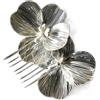 Blausky 1 pettine per capelli da sposa, 7 x 6 cm, elegante pettine per capelli da sposa, con perle, in metallo, per donne e damigelle, colore: argento