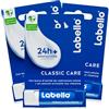 Labello Classic Care Balsamo Labbra Burrocacao Classico Fondente Lip Balm Idratante Duraturo 24h - 3 Stick