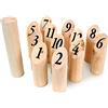 BLUE SKY - 12 birilli nordici - Gioco di abilità e all'aperto - 049712 - Beige - Legno - 15 cm - Giocattolo per bambini - Gioco all'aperto - Giardino - A partire dai 6 anni