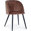Bizzotto Sedia Queen Velvet Ruggine