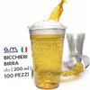 G.M. DISTRIBUZIONE 100 Bicchieri Birra da 200ml in PET Trasparente, Bicchieri Usa e Getta per Birra, Bicchieri Monouso per Bar e Lounge Bar
