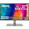 BenQ Creative Pro PD2725U Designer Monitor (tecnologia AQCOLOR, 27 pollici, 4K UHD, IPS, P3 Wide Color, ricarica Thunderbolt / USB-C, DP / HDMI, KVM, HDR 400) Compatibile con MacBook